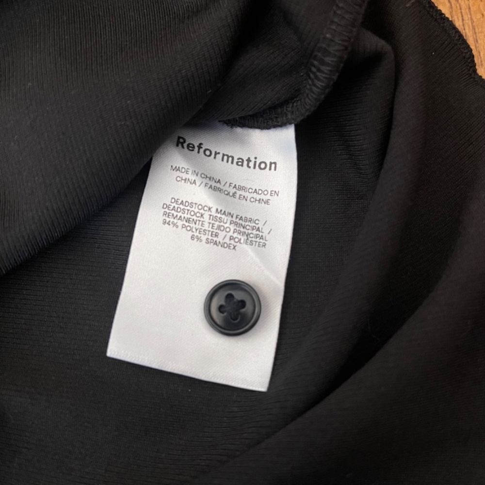 Reformation Women's Cropped Top Collared Button Front Ribbed Sz L - Picture 6 of 7